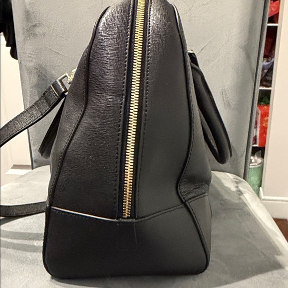 Furla Black Saffiano Leather Dome Satchel Crossbody Bag - Picture 8 of 14